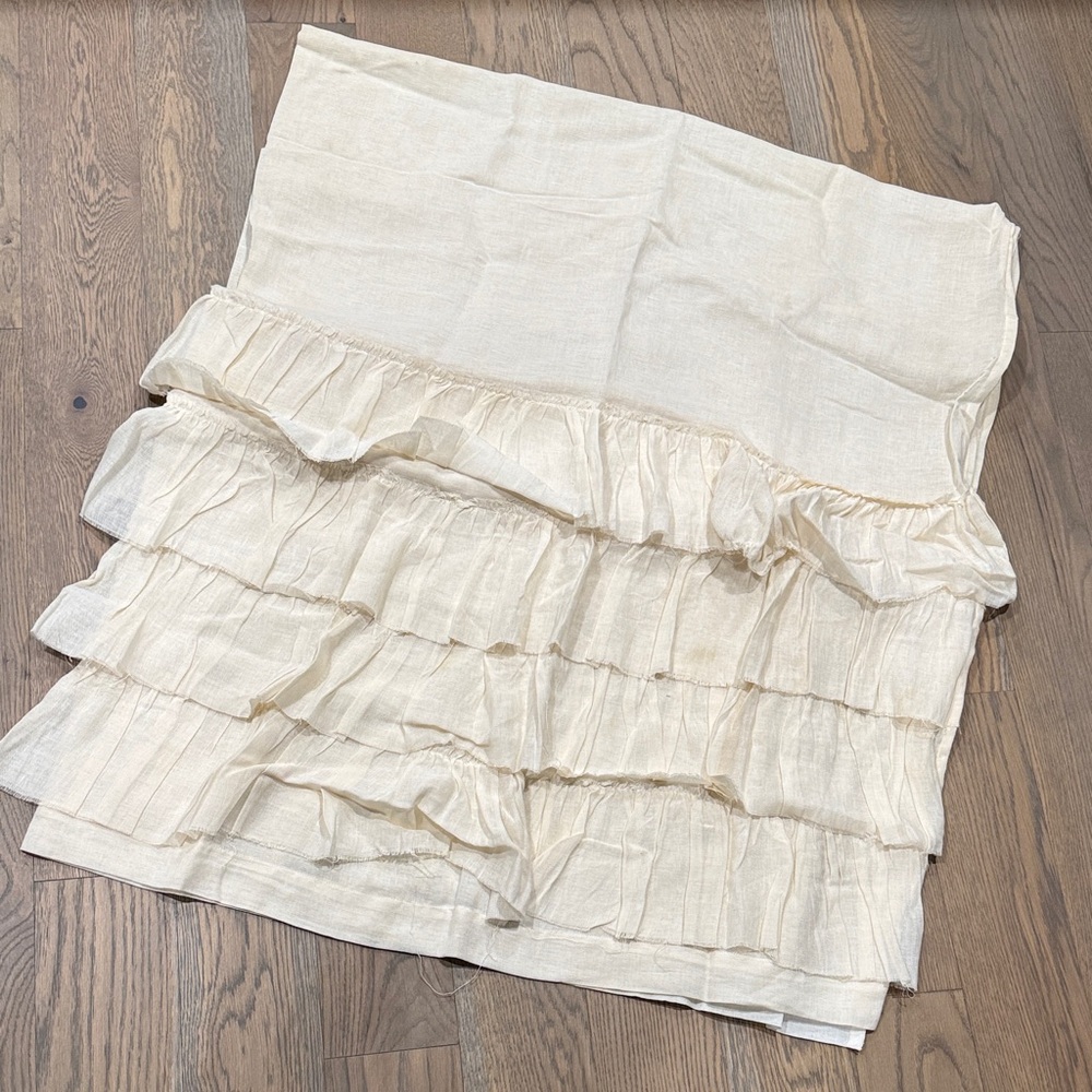 Anthropologie Linen Ruffled Shower Curtain